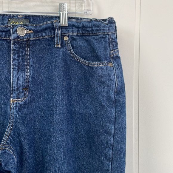 Cabela's Flannel Lined Straight Leg Jeans Women's Size 14 Short Cotton Zip Fly - Picture 5 of 16